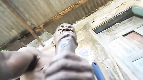 Big-Cock Daddy Plays Alone Outside