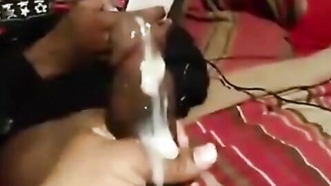 Black Stud Strokes His Massive Cock On Webcam