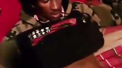 Black Stud Strokes His Massive Cock On Webcam