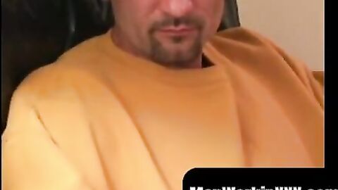 MenWorkinXXX.com - Rugged stud jerks off vigorously with toy in his tight ass