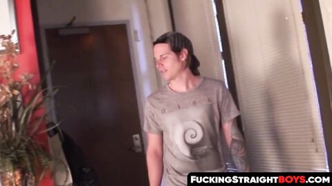 FuckingStraightBoys.com - One girl enjoys spitroast pounding by straight men in FMM o