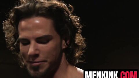 Pierced hunk Archer Croft double teamed in relentless edging