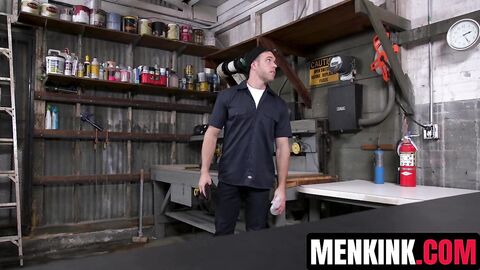 Michael DelRay punishes stepbro Alex Mecum with flogger and big cock