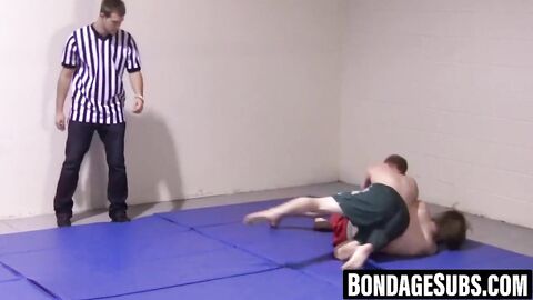 Slim wrestlers go hardcore then strip completely naked