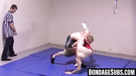 Slim wrestlers go hardcore then strip completely naked