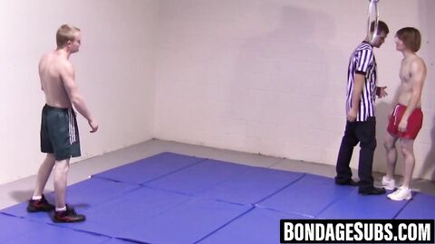 Slim wrestlers go hardcore then strip completely naked