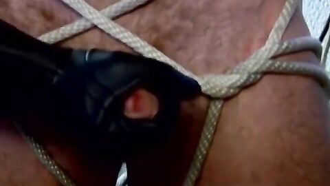 Derek Pain loves pleasure as tormentor rubs his cock