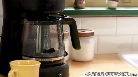 Chris Damned penetrates Alpha Wolfe bareback from kitchen to bedroom