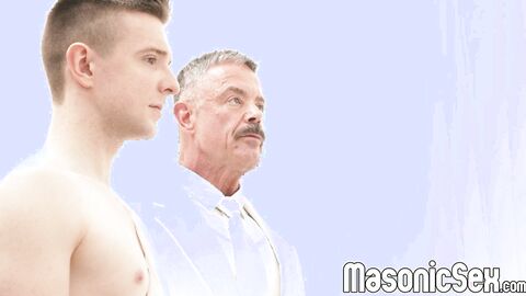 Serg Shepard sucks Eddie Patricks cock while being fucked by Reece Scott