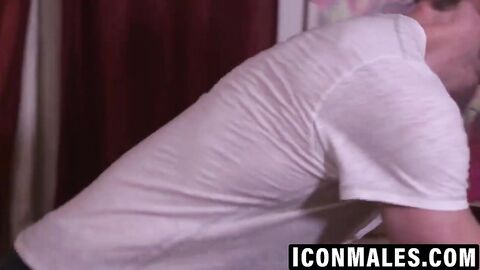 Big daddy destroys college twink's tight virgin hole