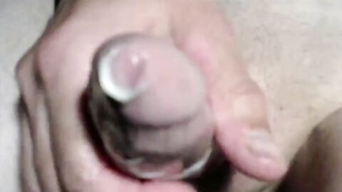 Twink's Webcam Handjob: Small Cock, Big Condom Fun