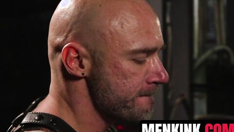 Jason Collins ropes and suspends Brian Bonds for rough anal ruin