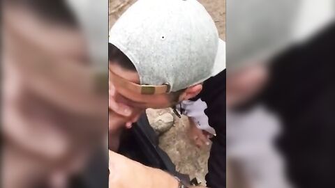 Fat Cock Sucking in the Woods by Horny Amateur