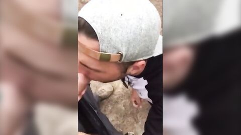 Fat Cock Sucking in the Woods by Horny Amateur