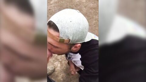 Fat Cock Sucking in the Woods by Horny Amateur