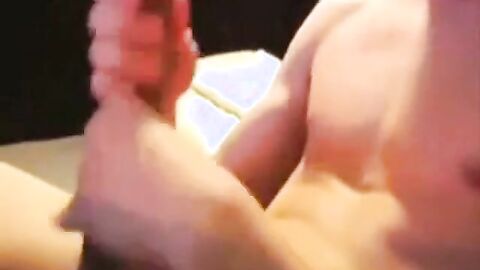 Skinny Twink Strokes His Big Cock Solo