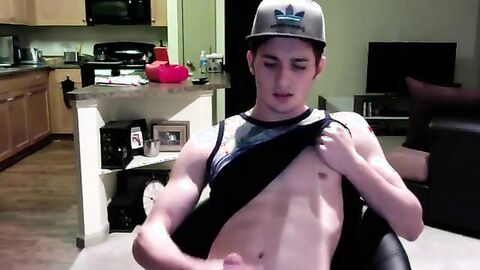 Twink Jerks Off on Webcam in His Apartment