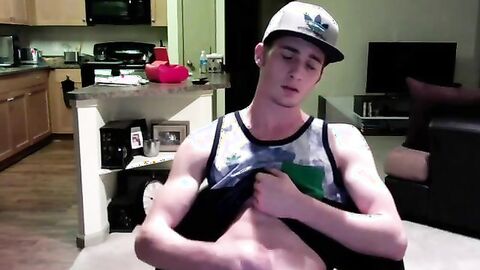 Twink Jerks Off on Webcam in His Apartment