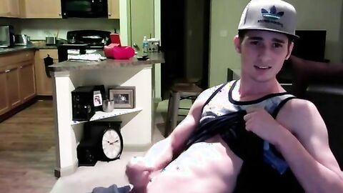 Twink Jerks Off on Webcam in His Apartment