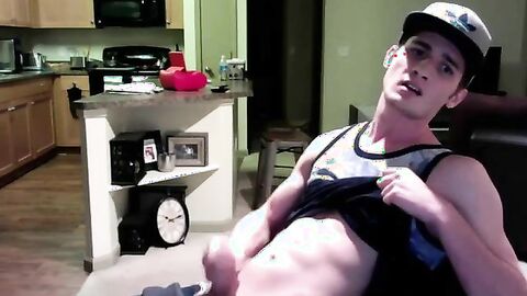 Twink Jerks Off on Webcam in His Apartment