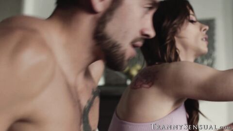 Cheating trans Casey Kisses takes every inch of Dante Colles fat dick