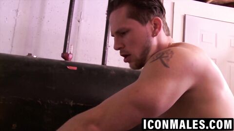 Gay daddy drills escort's ass with rough deep strokes