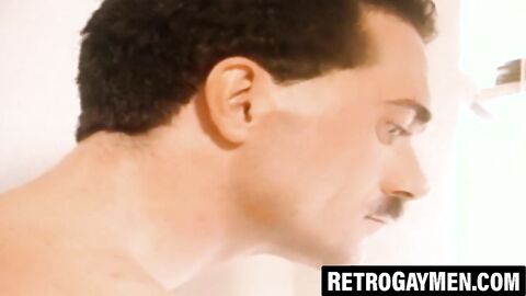 Stud strokes until erupting with thick ropes of cum