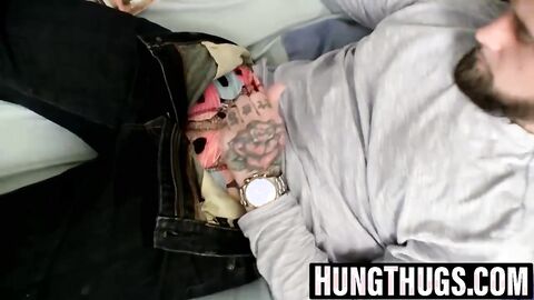 Jacque Gosling gives his dick a good wank till it bursts