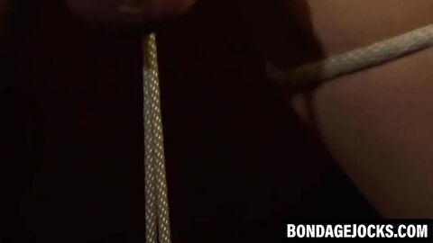 Cullen Cable cums with weights pulling his cock and balls