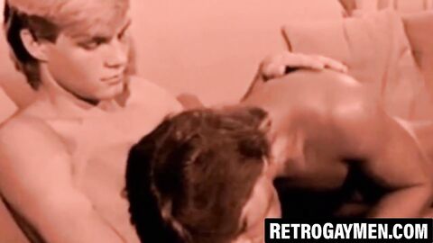 Vintage bareback sex with two desperately horny studs