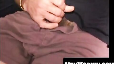 Hairy mature dude wanks off till explosive climax