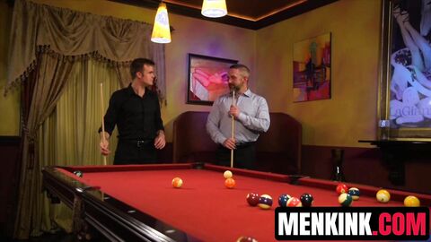 Dirk Caber spanks Connor Patricks then fucks him on pool table