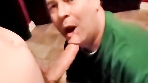 JoeSchmoeXXX.com - Two young amateurs jack off while fat mature dude services them