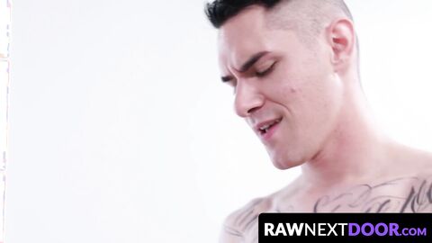 RawNextDoor.com - Athletic masseur Zak Bishop seduces his customer into hard bareback