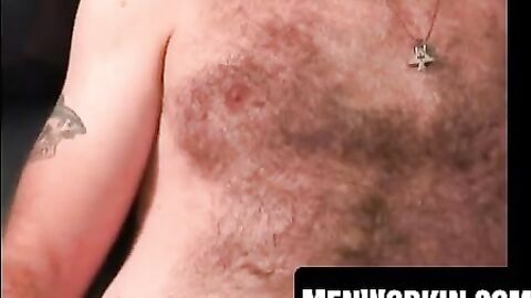 Carpenter Bryant makes his cock erupt hard