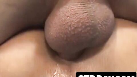 Hardcore twink cums after brutal Latino pounding