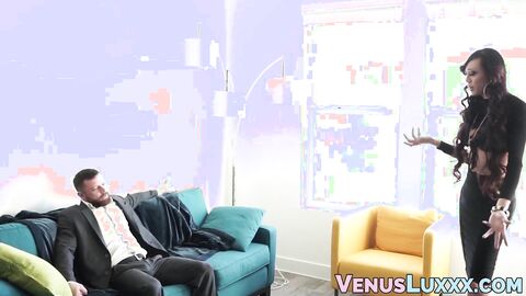 Irresistible ladyboy breeding roughly with endowed hunk