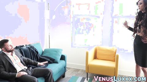 Irresistible ladyboy breeding roughly with endowed hunk