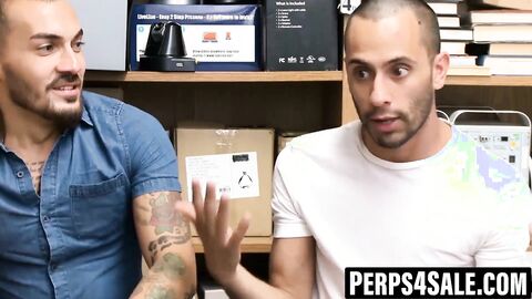 Thieving jocks asses pounded in security backroom