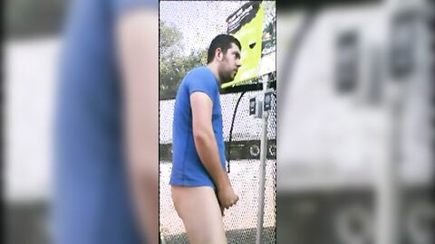 Home Depot Bear Jacks Off in the Garden Center