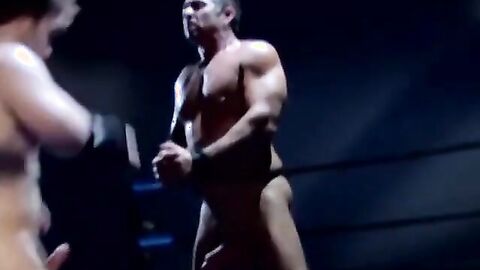 Rojer Beaumont kneels to deepthroat Bryces massive shaft