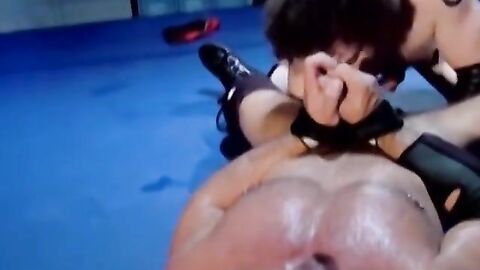 Rojer Beaumont kneels to deepthroat Bryces massive shaft