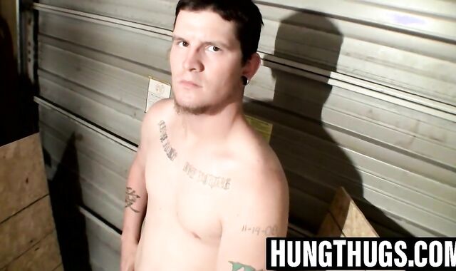 Tattooed redneck Lex Lane jerks his big lonely cock