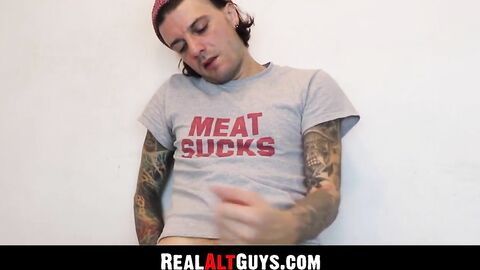 RealAltGuys.com - Alt man uses penis pump for intense solo stroking session