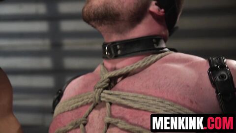 Arad Winwin destroys bound Blake Hunters hole with cock and fist