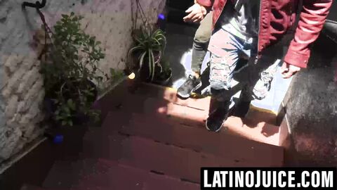 Tatted straight Latino wrecked outdoors bareback