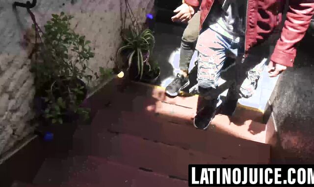 Tatted straight Latino wrecked outdoors bareback