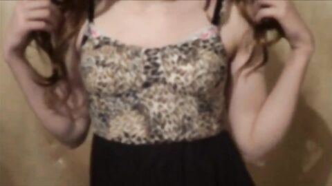 Twink Crossdresser Strips in Dress and Panties