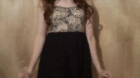 Twink Crossdresser Strips in Dress and Panties