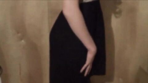 Twink Crossdresser Strips in Dress and Panties